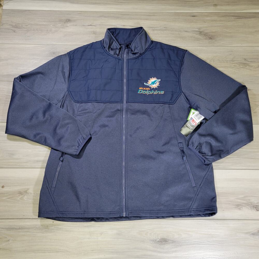Miami Dolphins Jacket Men's XL Navy Dunbrooke Explorer Tech Full Zip New